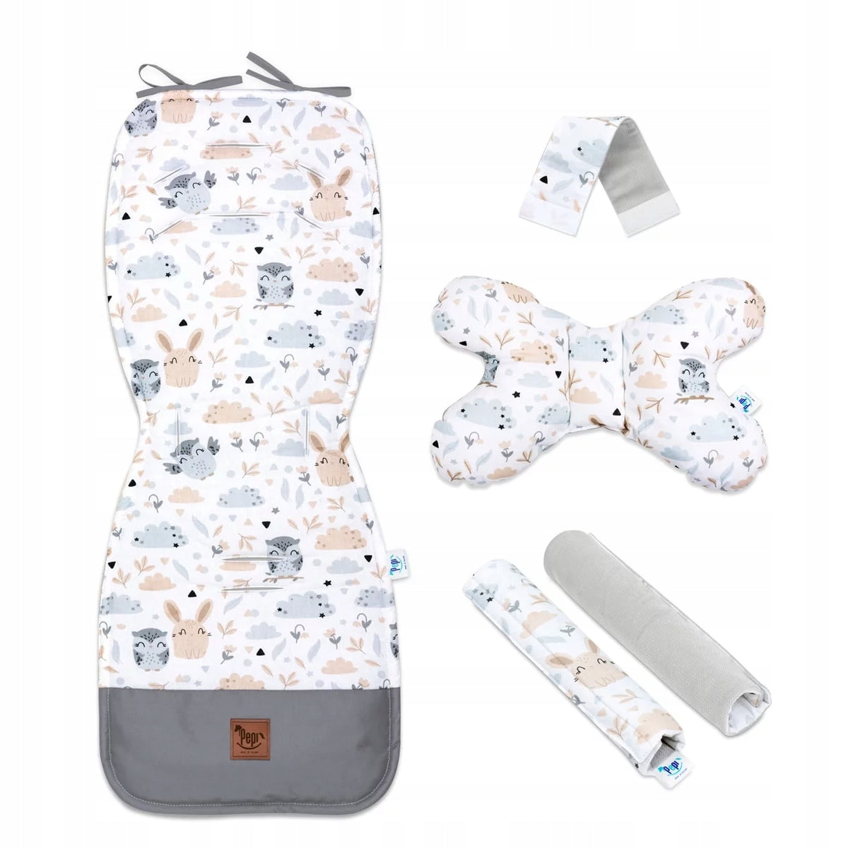 Breathable Stroller Insert Set with Cushion 5 el Animal