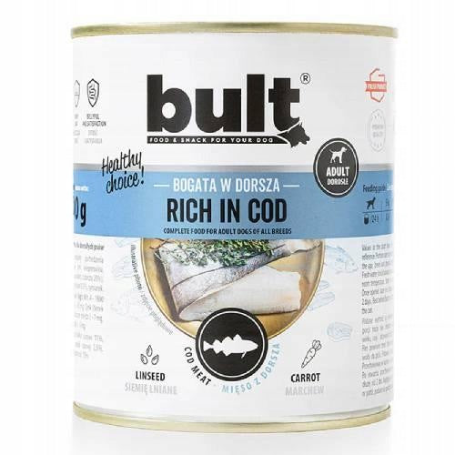 Bult Complete Wet Food for Adult Dogs Cod, 800 g