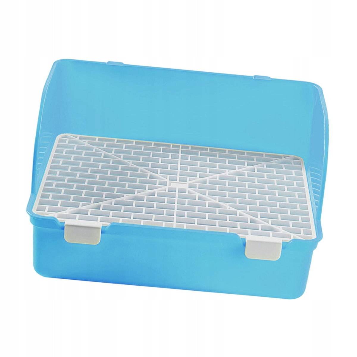 Bunny Litter Box Square Cage Box Potty Trainer Pee Pad Holder - Blue