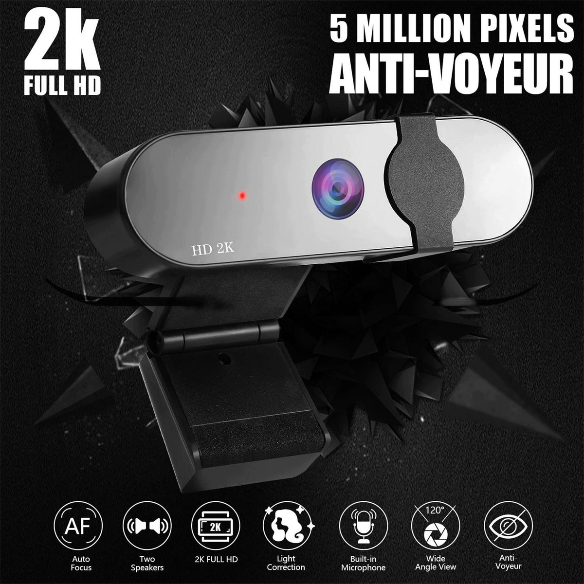 Business with Microphone & Privacy for PC Monitor Laptop Video Calling 2k Packaging status original