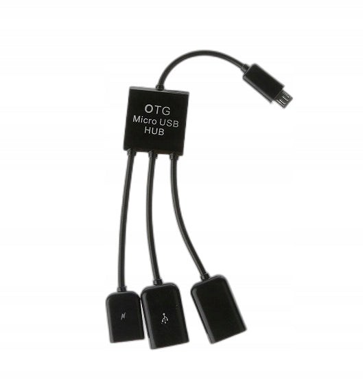 CABLE ADAPTER HUB SPLITTER OTG MICRO USB TO 2X USB + MICRO USB POWER SUPPLY