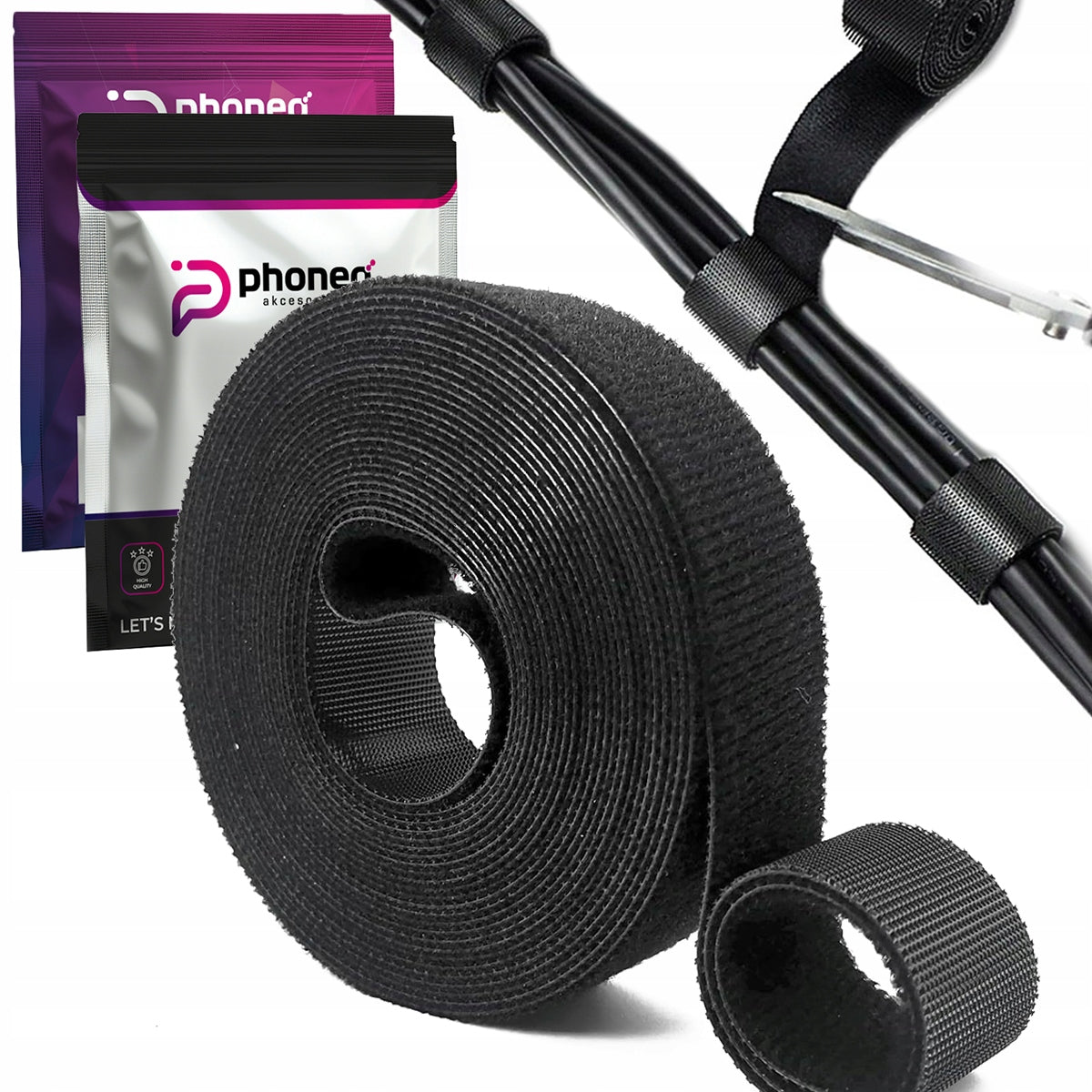 CABLE ORGANIZER VELCRO TAPE BAND CABLE HOLDER ADJUSTABLE 5m