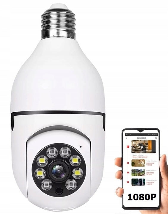 CAMERA ROTATING BULB IP WIFI Full HD APP 2MP 360 BABY MONITOR SPY Packaging status original