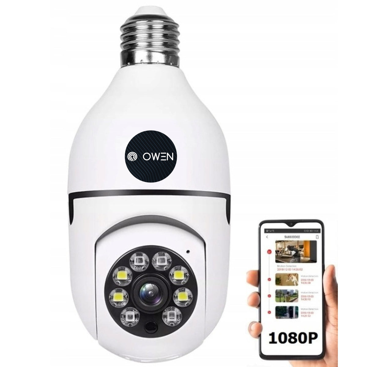 CAMERA ROTATING BULB IP WIFI Full HD APP 2MP 360 BABY MONITOR SPY