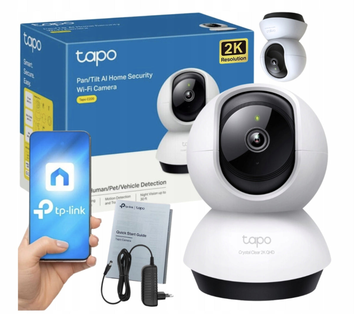 CAMERA TP-LINK TAPO C220 WIFI 2K QHD ROTATING INDOOR