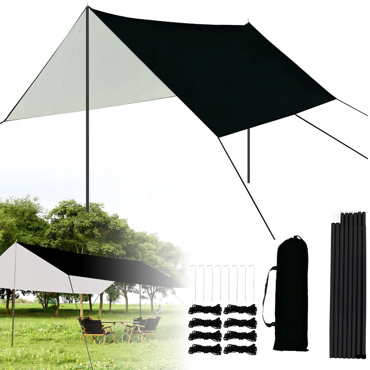 CAMPING SHEET 300X300CM OXFORD 210D WATERPROOF WINDPROOF CANOPY