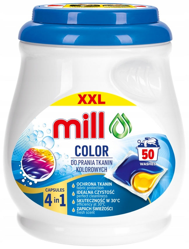 CAPSULES FOR WASHING COLORED CLOTHES COLOR PROTECTION50PCS + WIPES FREEBIE Packaging status original