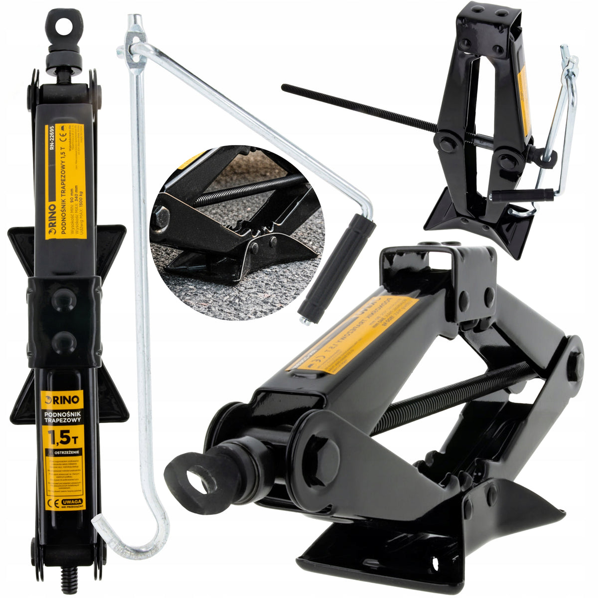 CAR JACK TRAPEZOIDAL LIFT LOW PROFILE UP TO 1,5T RINO JAC15S
