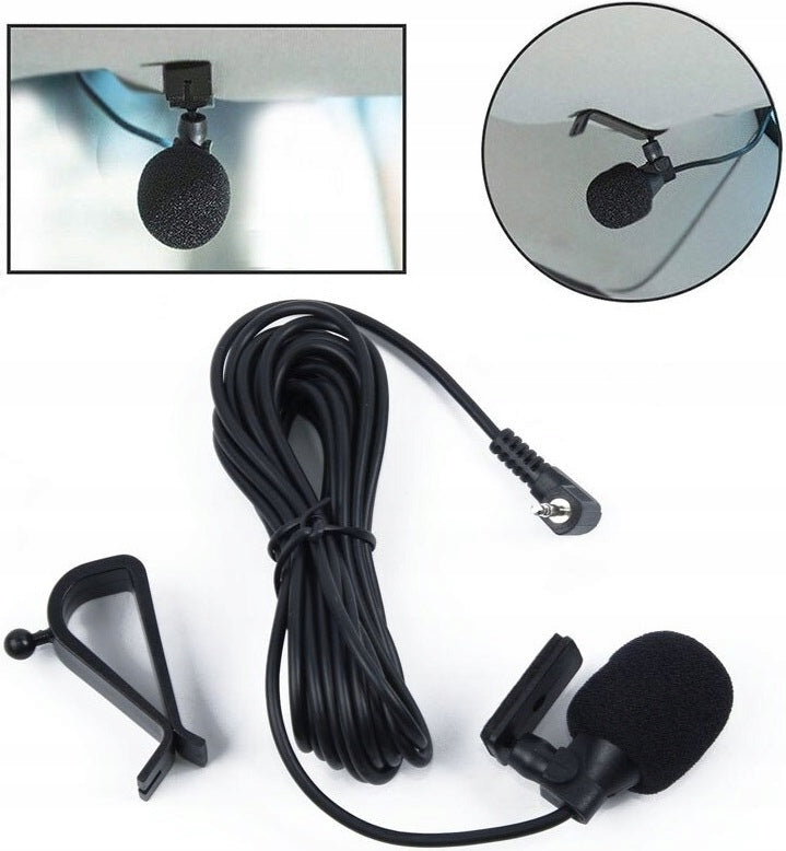 CAR MICROPHONE FOR DVD GPS RADIO WITH CLIP+TAPE CABLE 3M JACK 2,5mm Manufacturer code 5906379391495