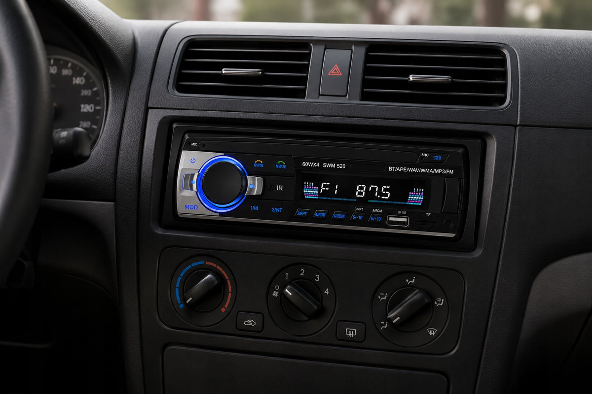 CAR RADIO BLUETOOTH USB SD MP3 AUX 1DIN SET + REMOTE CONTROL Packaging status original