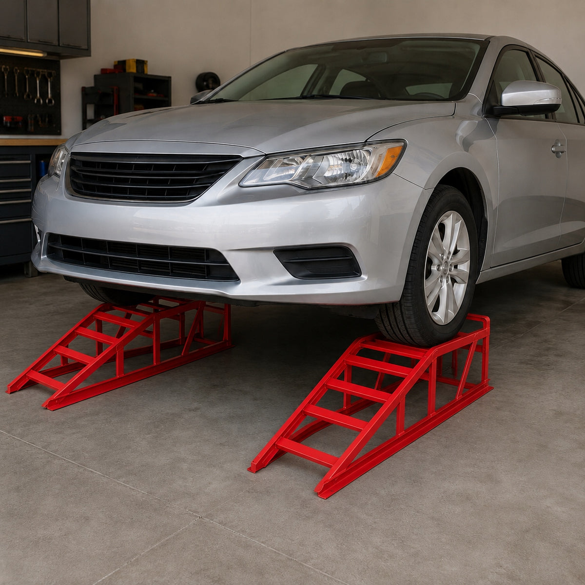 CAR RAMPS 2 PCS 91X27X24 CM STEEL FOR WORKSHOP Manufacturer code 210101