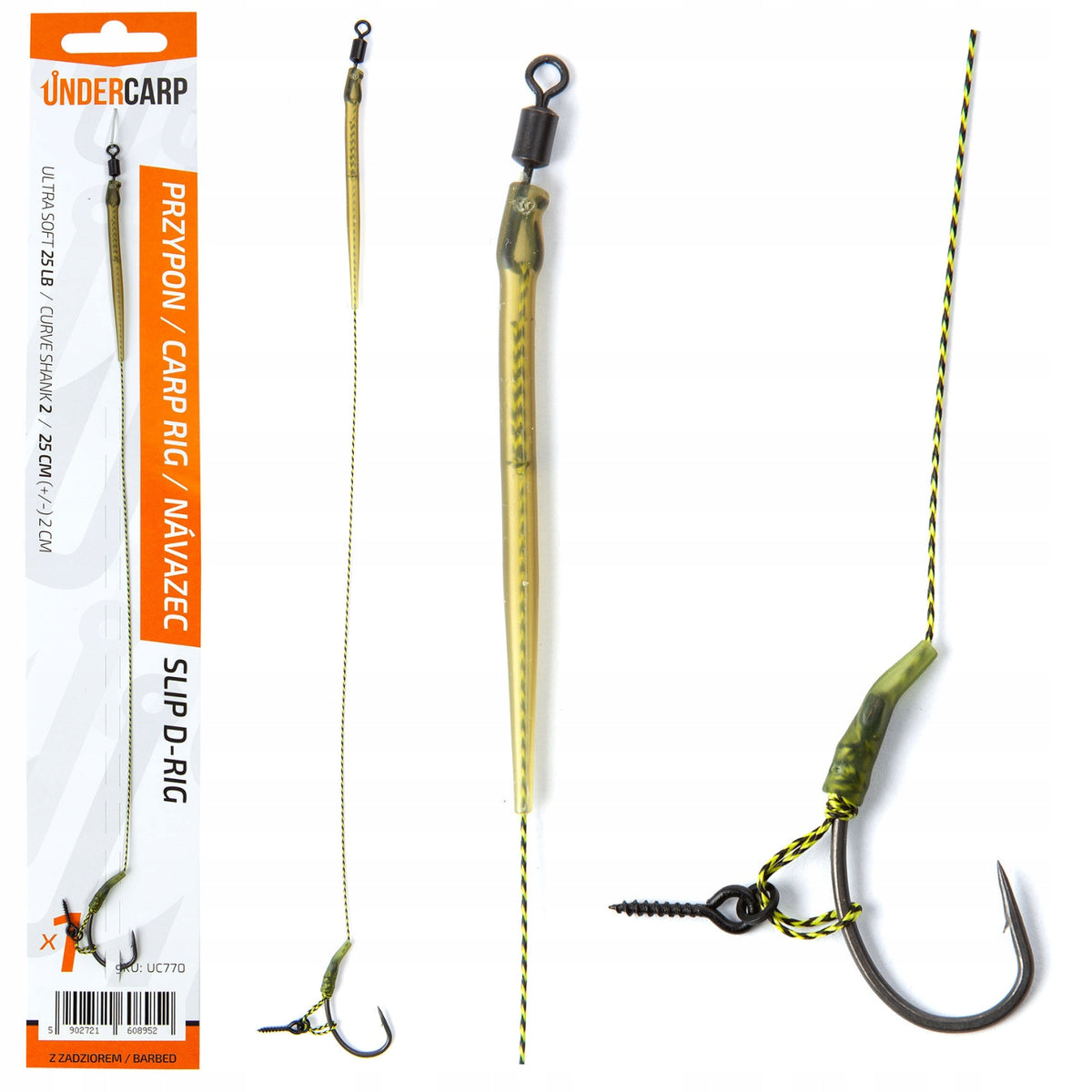 CARP LEADER CURVE SHANK SLIP D-RIG NR.2 ULTRA SOFT 25 CM
