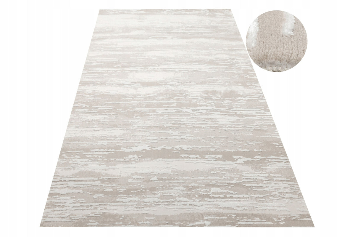 CARPET BEIGE EARTH COLORS SOFT RUBBED FOR LIVING ROOM NANTES 160x220 cm