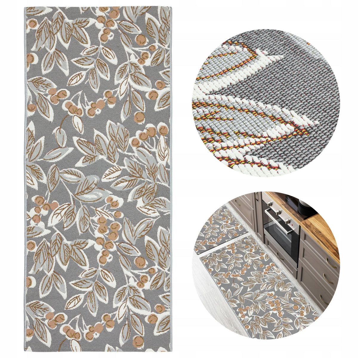 CARPET SIDEWALK FLAT-WOVEN MODERN INTERESTING PATTERN 80x200CM GREY FOR BALCONY
