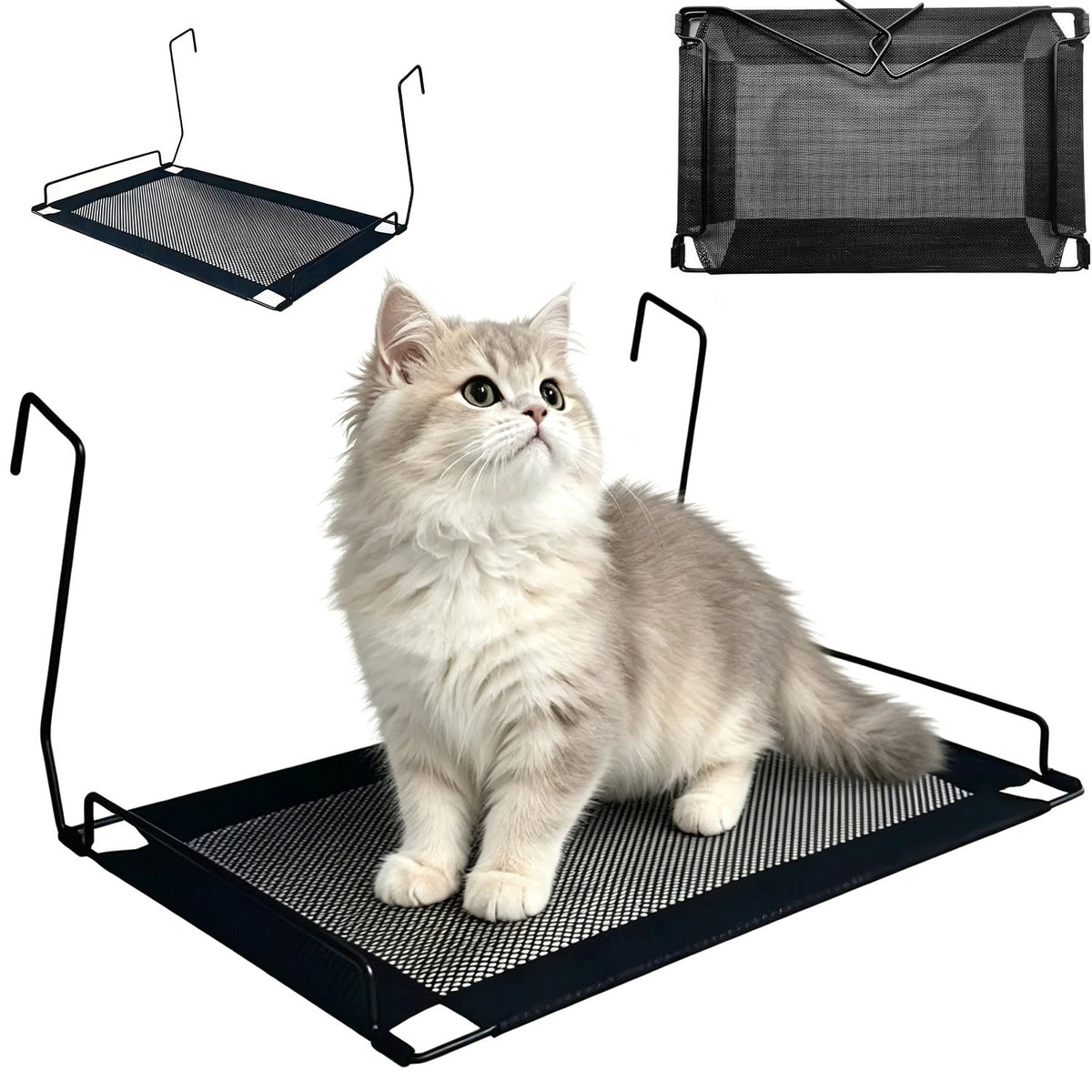 CAT BED FOR BALCONY WITHOUT DRILLING MESH HAMMOCK FOR BARRIER