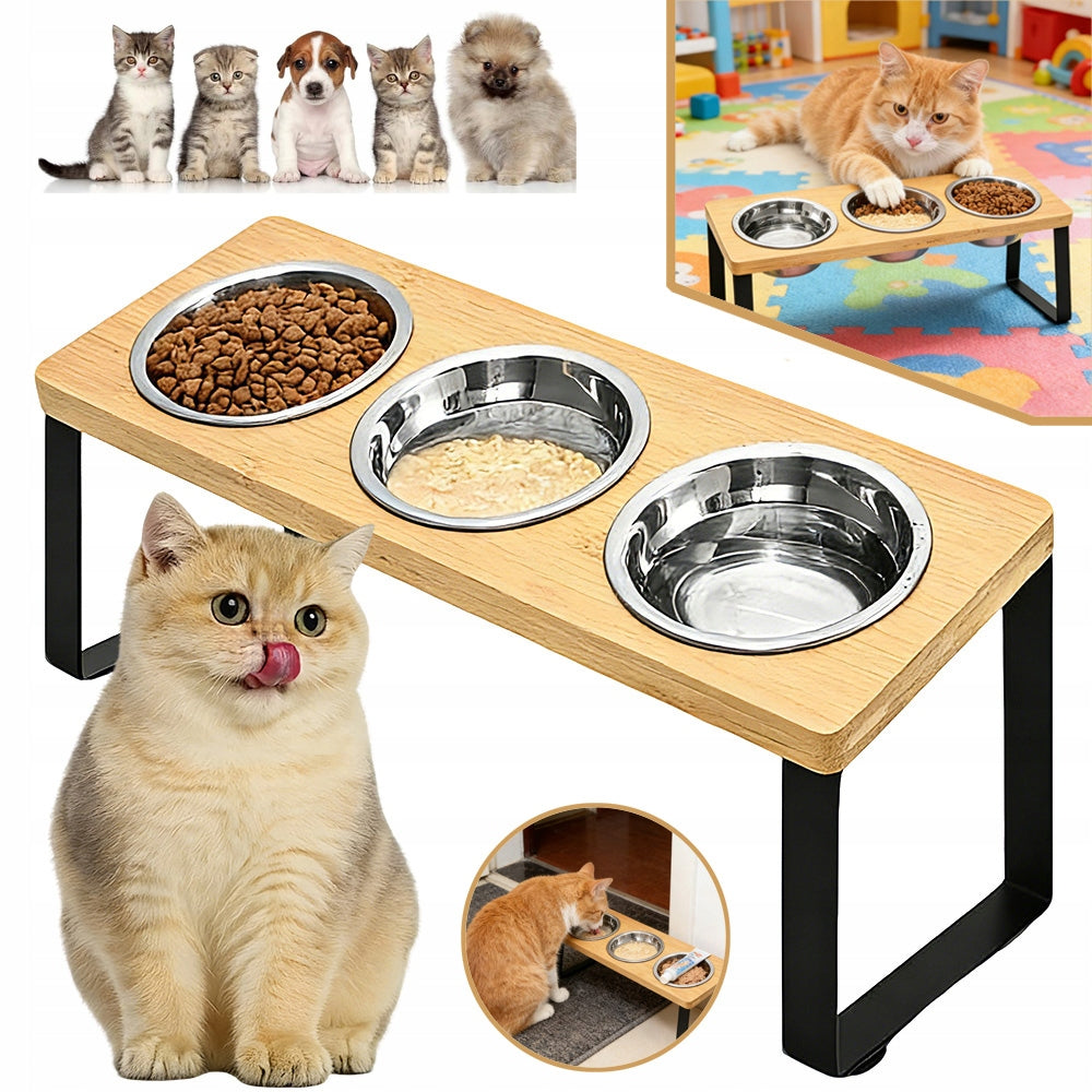 CAT BOWLS WITH STAND, RAISED CAT FOOD BOWLS, 3