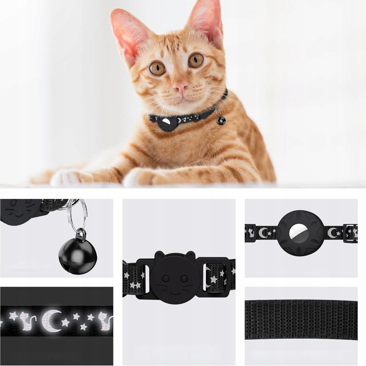 CAT COLLAR FOR AIRTAG WITH GPS LOCATOR HOLDER CAT BELL Packaging status original