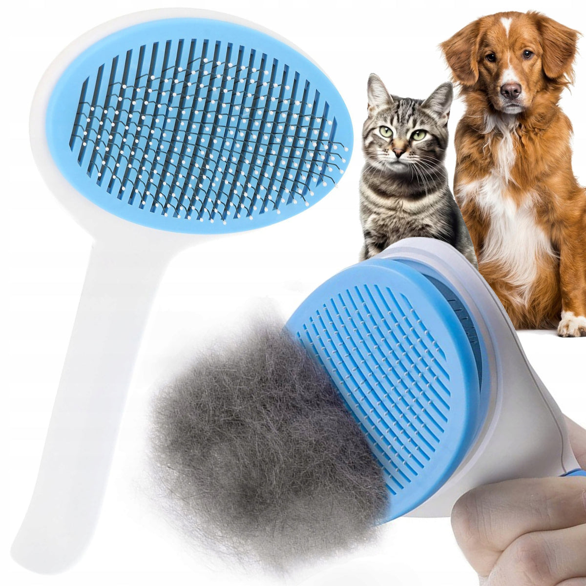CAT DOG BRUSH SELF-CLEANING COMB FOR COMBING HAIR V4