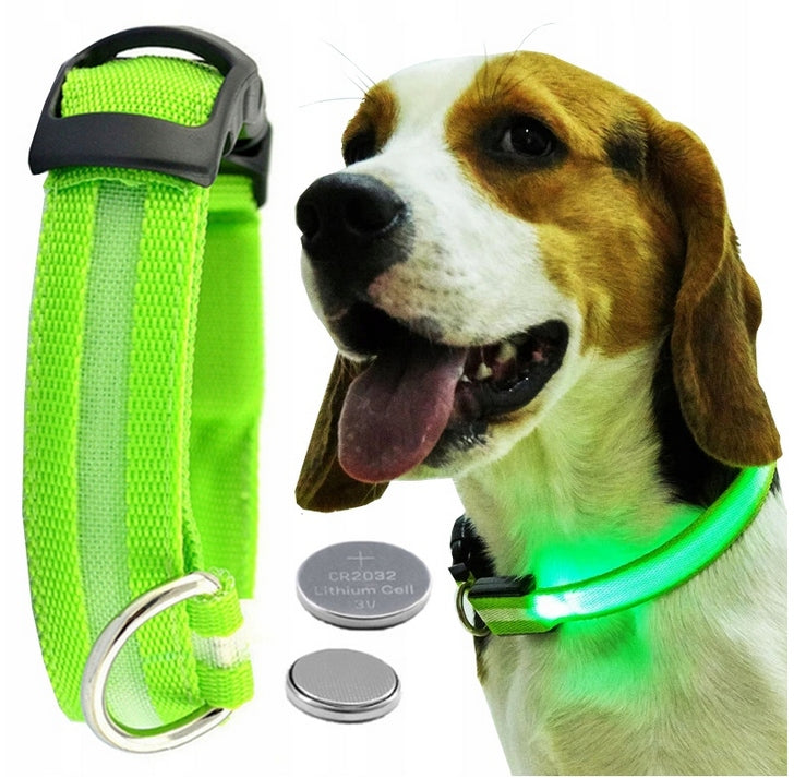 CAT DOG COLLAR LARGE REFLECTIVE GLOWING LED SAFE XL ADJUSTABLE Packaging status original