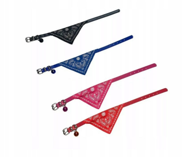 CAT DOG COLLAR WITH SCARF BANDANA BELL XS