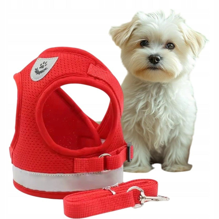 CAT DOG HARNESS RED BREATHABLE REFLECTIVE SAFE XS