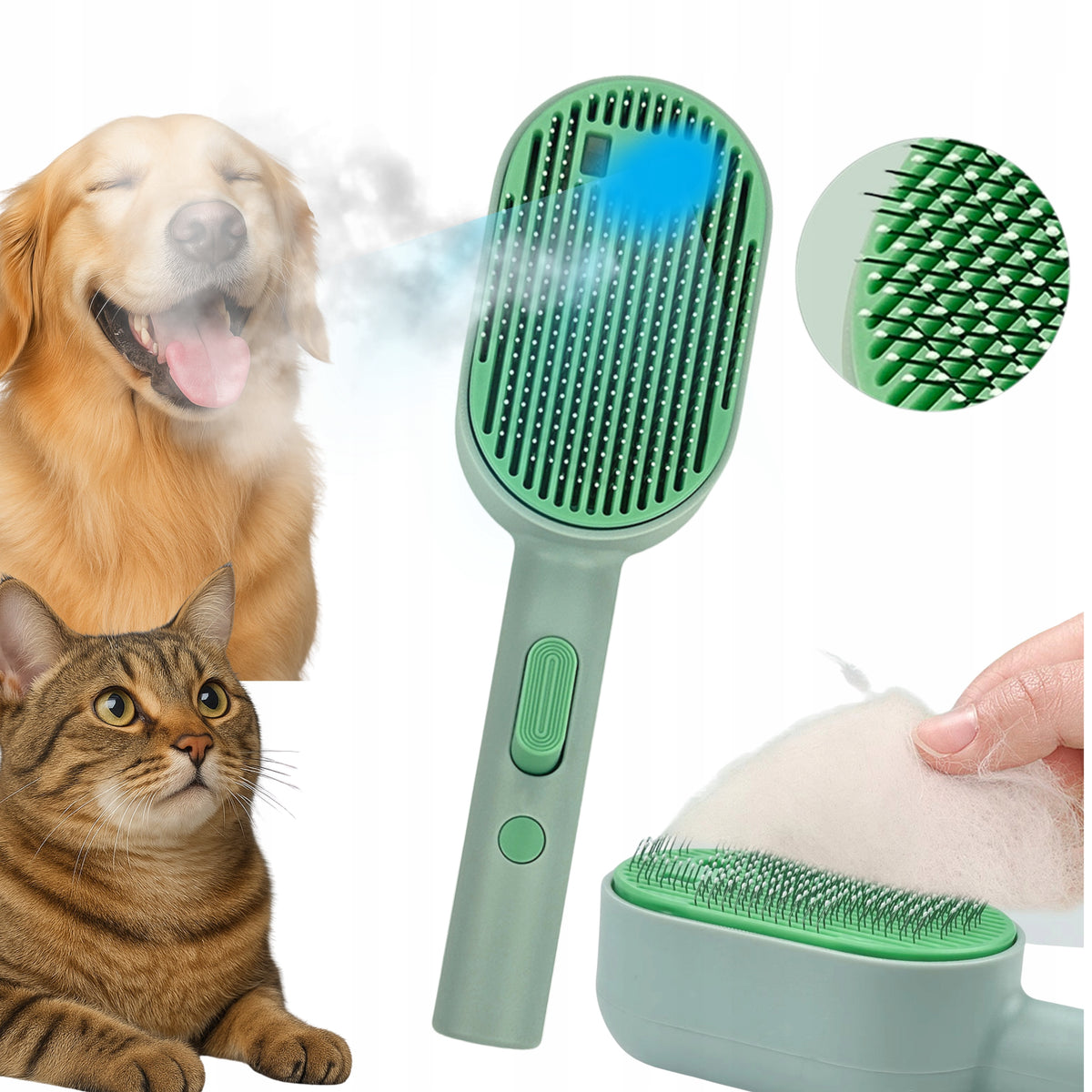 CAT DOG STEAM BRUSH ELECTRIC FOR ULTRAVIOLET HAIR CARE