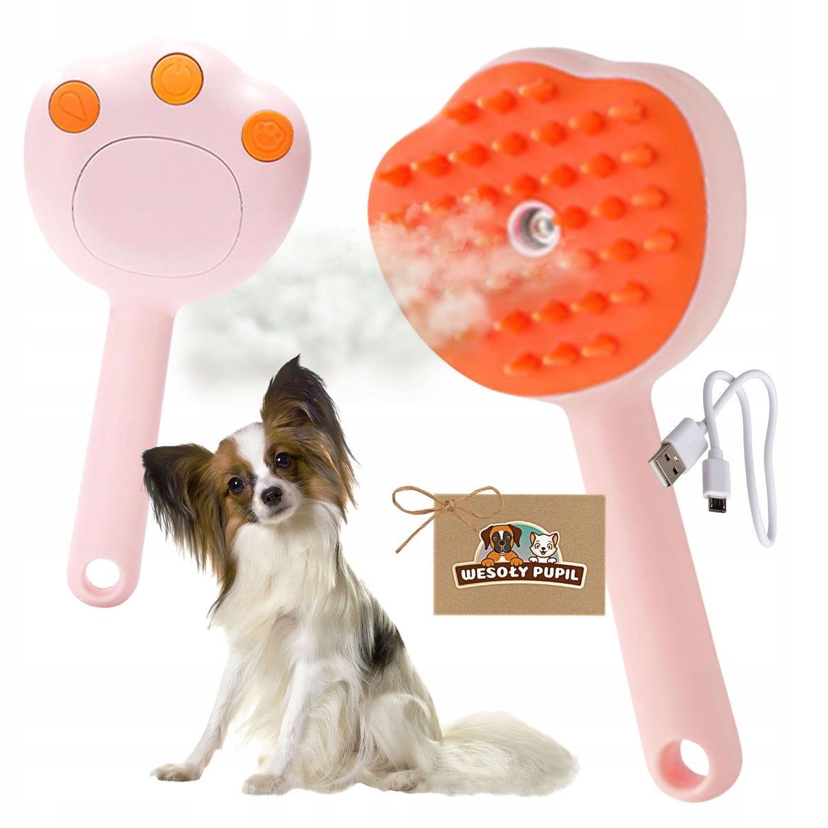 CAT DOG STEAM BRUSH ELECTRIC HAIR CARE USB MASSAGER