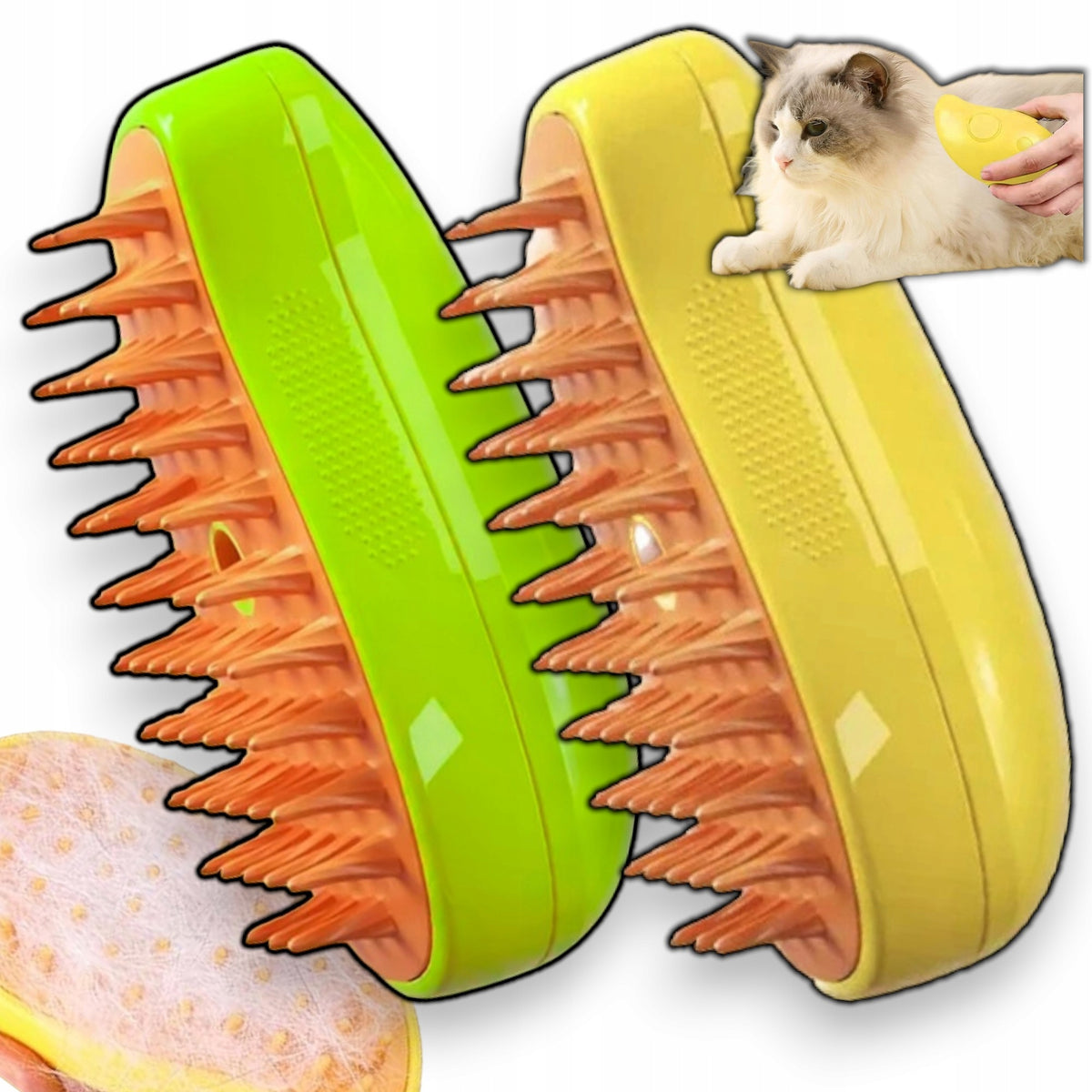 CAT DOG STEAM BRUSH ELECTRIC HAIR CARE YELLOW