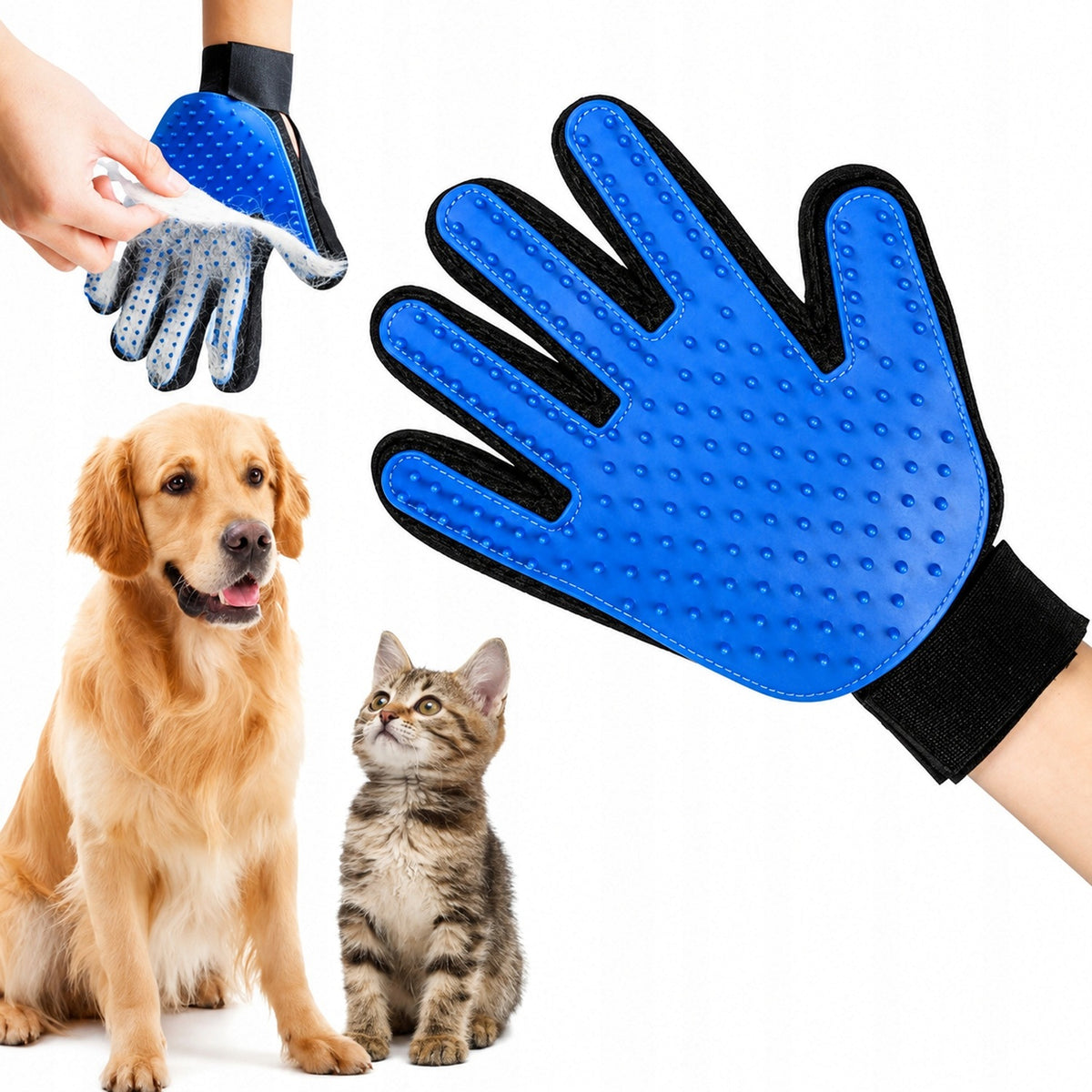 CAT DOG STROKING HAIR COMBING GLOVE BRUSH COMB HAIR