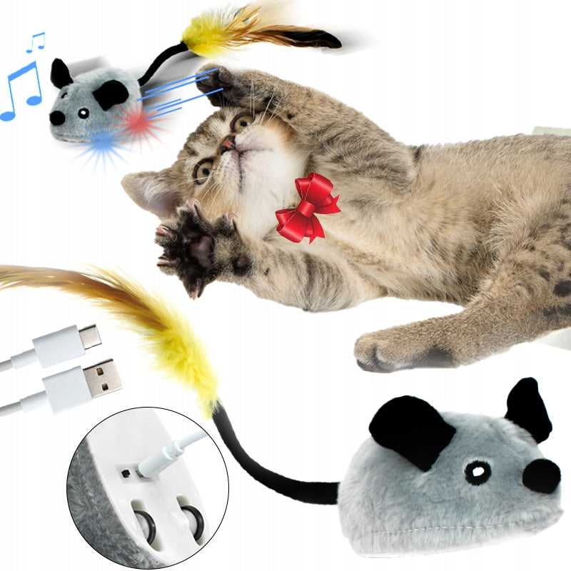 CAT GIFT CAT KITTEN INTERACTIVE TOY ESCAPING MOUSE ON USB