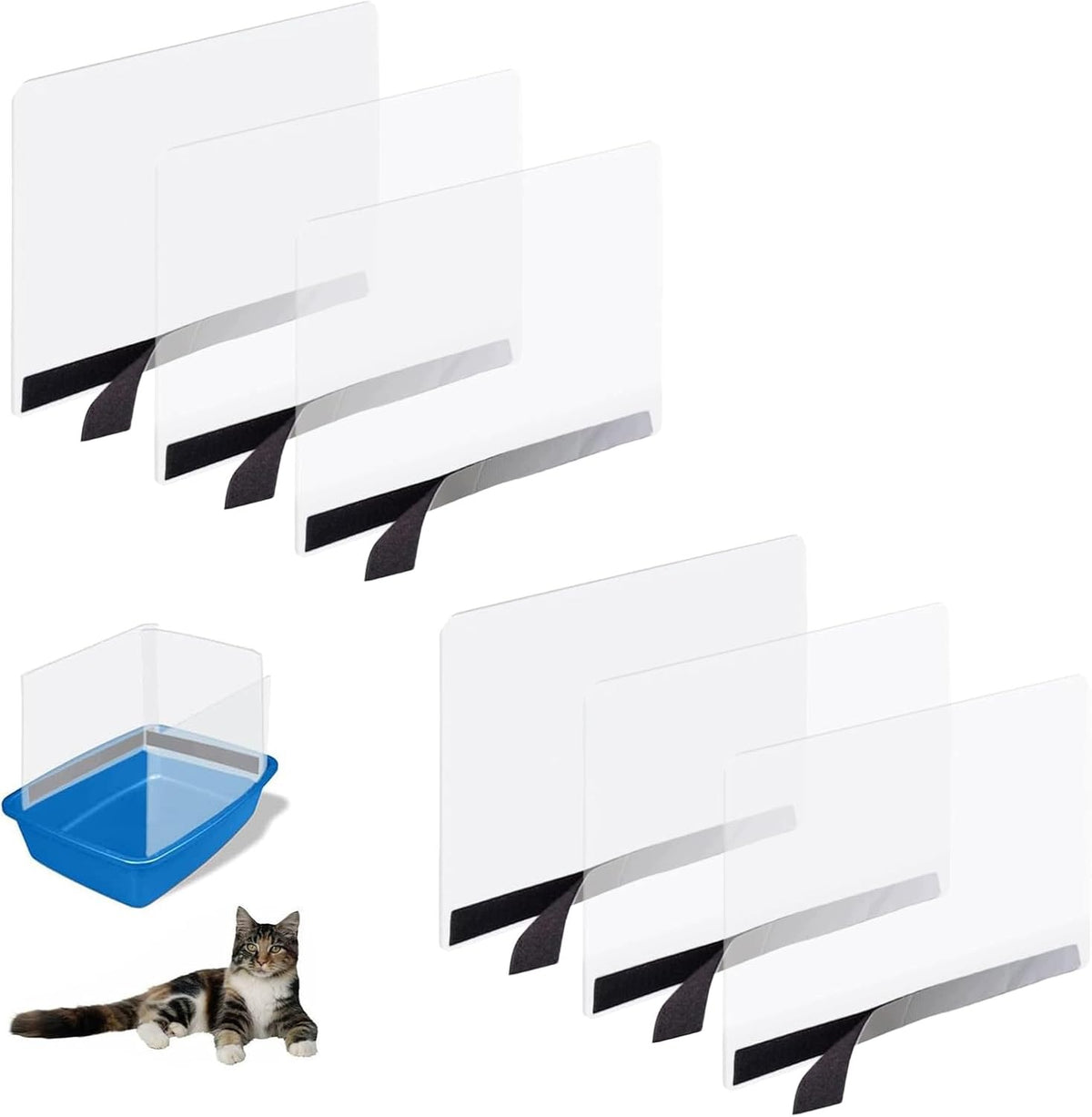CAT LITTER BOX COVERS 6 PCS A3 TRANSPARENT WITH TAPES