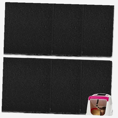 CAT LITTER BOX FILTER ACTIVATED CARBON ANTI-ODOR SET OF 6 PCS FOR HOME