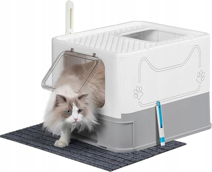 CAT LITTER BOX LARGE FOR COVERED LITTER