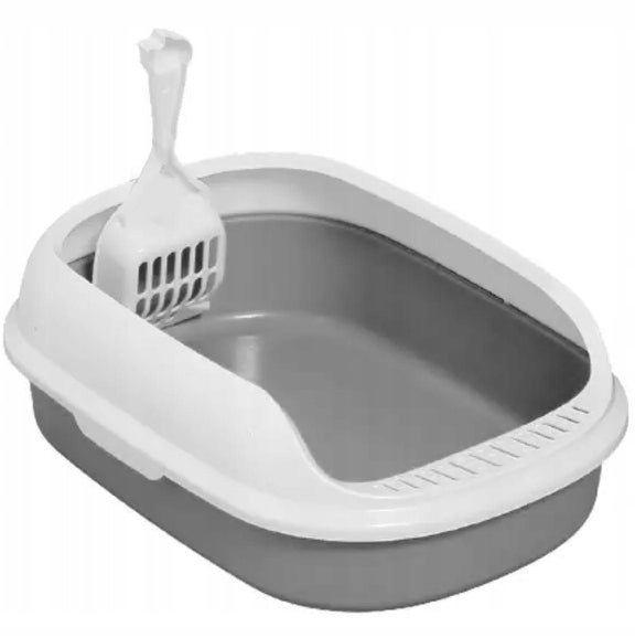 CAT LITTER BOX LARGE OPEN TO LITTER + SPATULA