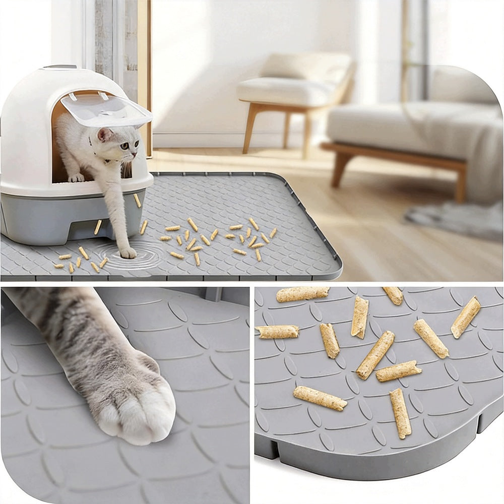CAT LITTER BOX MAT SILICONE PATCH GREY EASY TO CLEAN Packaging status original