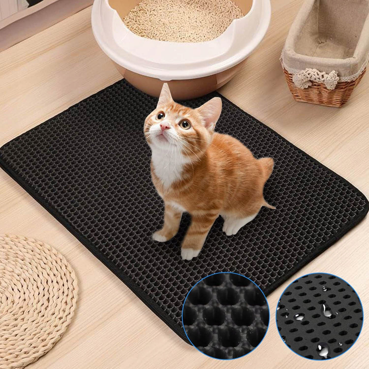CAT LITTER BOX WIPER MAT FOAM 75x55 Packaging status original