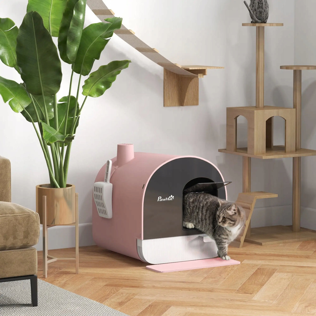 CAT LITTER BOX WITH FILTER, ANTI-TRACKING MAT, AND DOOR Manufacturer code D31-050V00PK