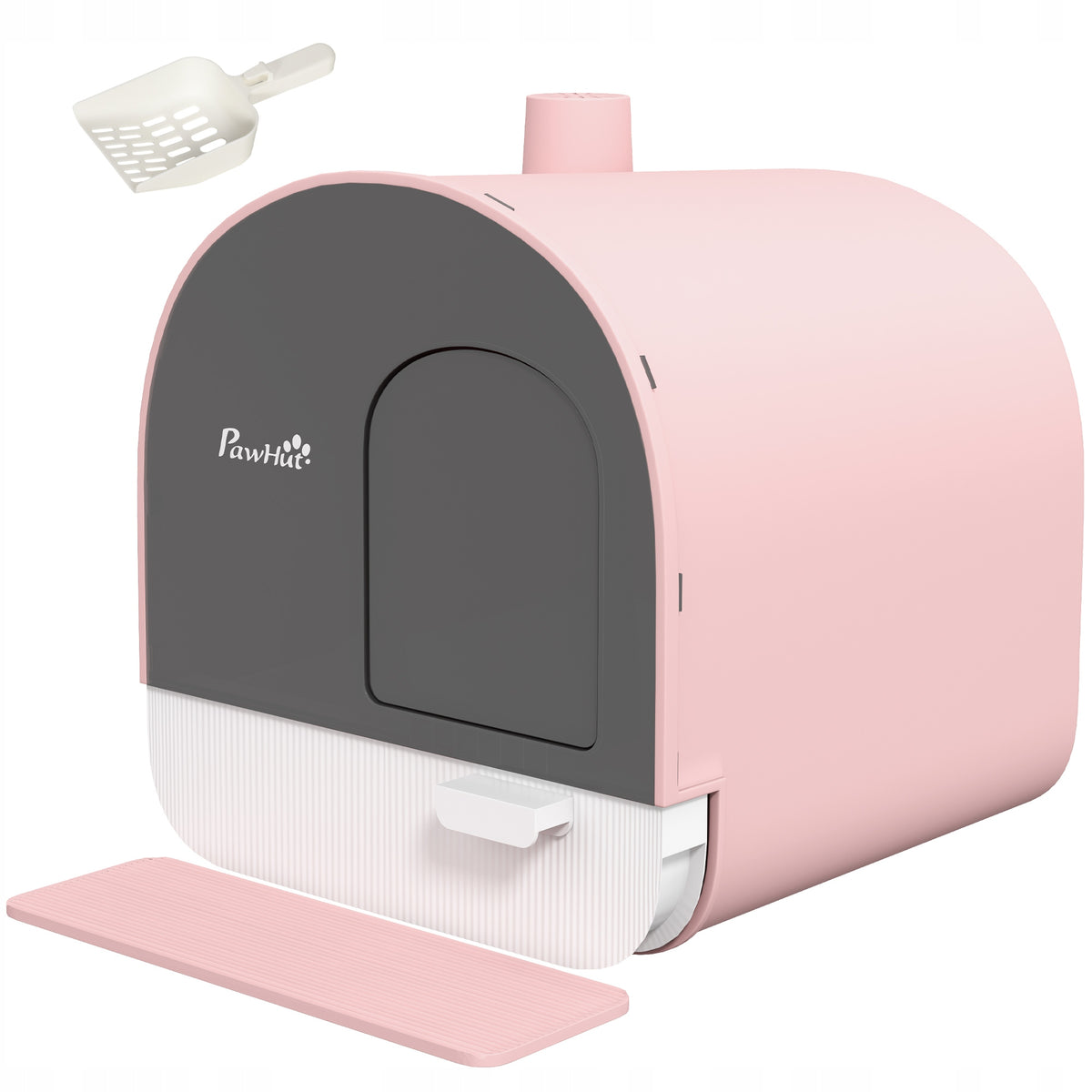 CAT LITTER BOX WITH FILTER, ANTI-TRACKING MAT, AND DOOR