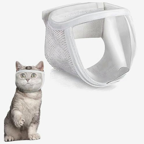 CAT MUZZLE BREATHABLE TRANSPARENT PVC BITE PROTECTION
