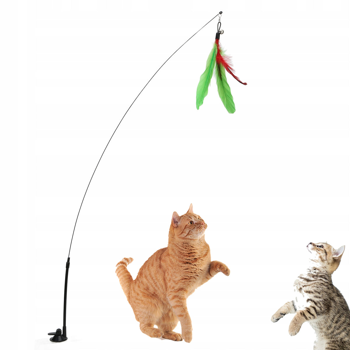 CAT ROD SUCTION CUP TOY FEATHERS Brand no brand
