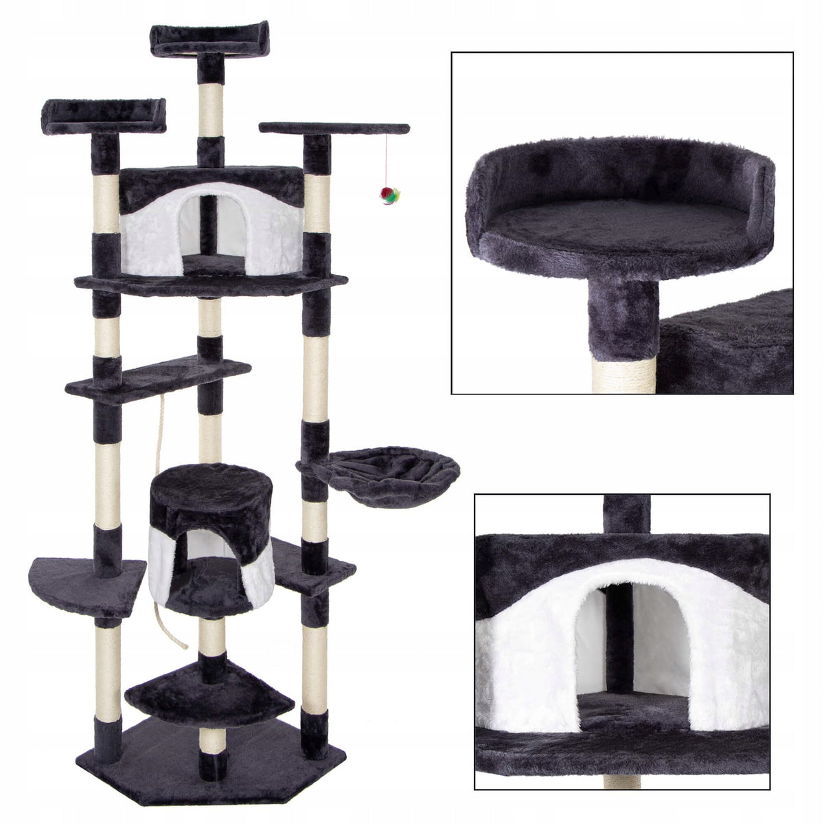 CAT SCRATCHING POST HIGH LARGE TOWER BED HOUSE 11 LEVELS POST