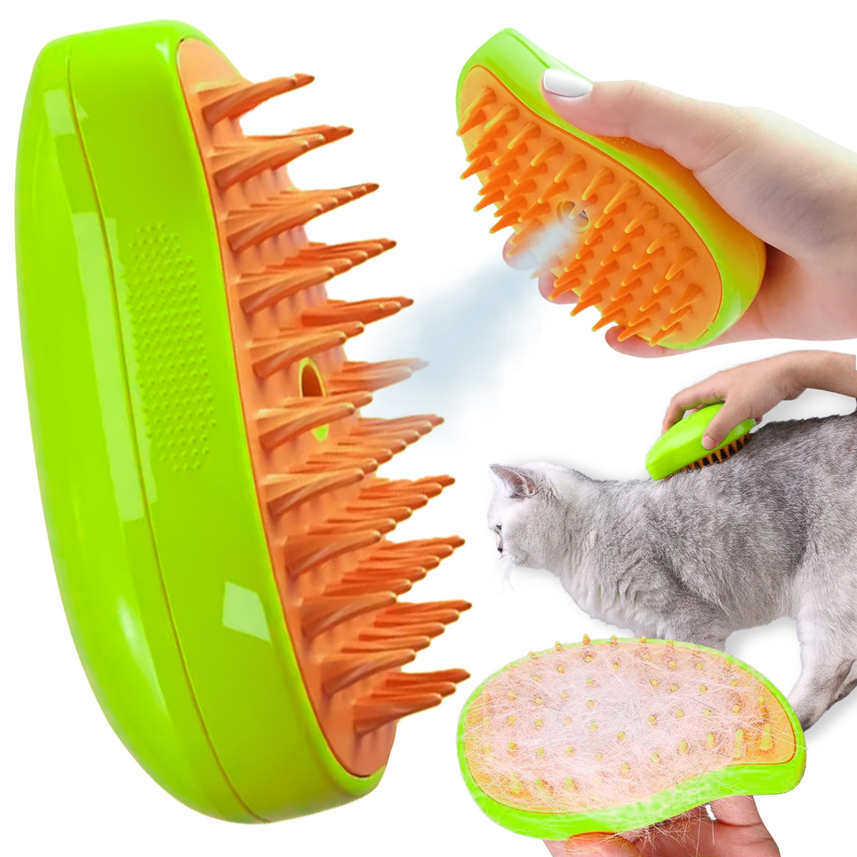 CAT STEAM BRUSH DOG ANIMALS ELECTRIC CARE GREEN