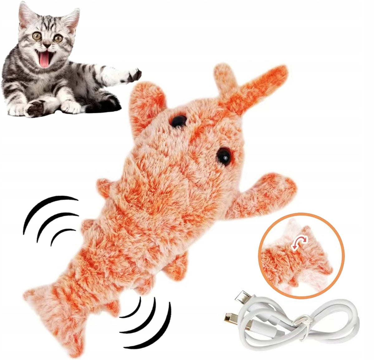 CAT TOY INTERACTIVE JUMPING LOBSTER ELECTRIC MOVING JUMPING