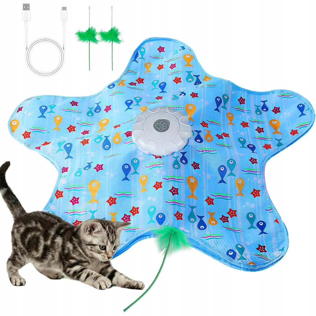 CAT TOYS INTERACTIVE AUTOMATIC CAT MAT WITH FEATHER-65CM