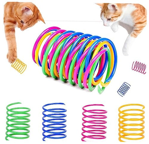 CAT TOYS SPIRAL SPRINGS COLORFUL PLASTIC SET OF 32 PIECES