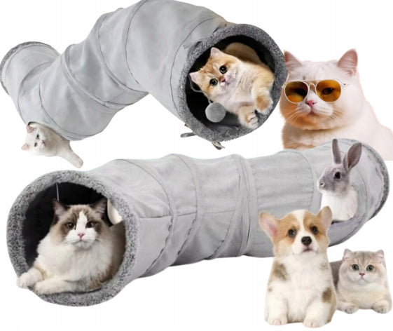 CAT TUNNEL INTERACTIVE HIDEOUT BED PLUSH TOY LARGE