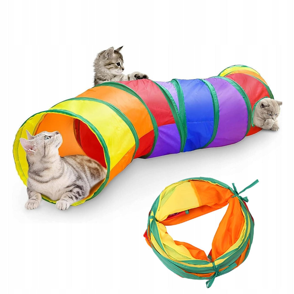 CAT TUNNEL RUSTLING FOLDING TOY HIDEOUT COTTAGE 122 cm