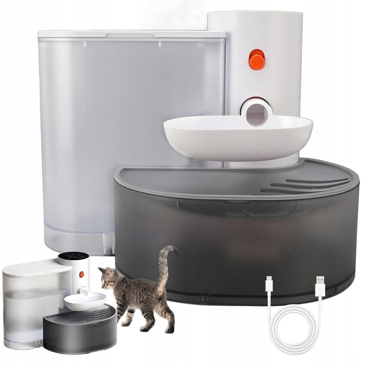 CAT WATER FOUNTAIN ABS WHITE AUTOMATIC WATER REFILL 2000MAH