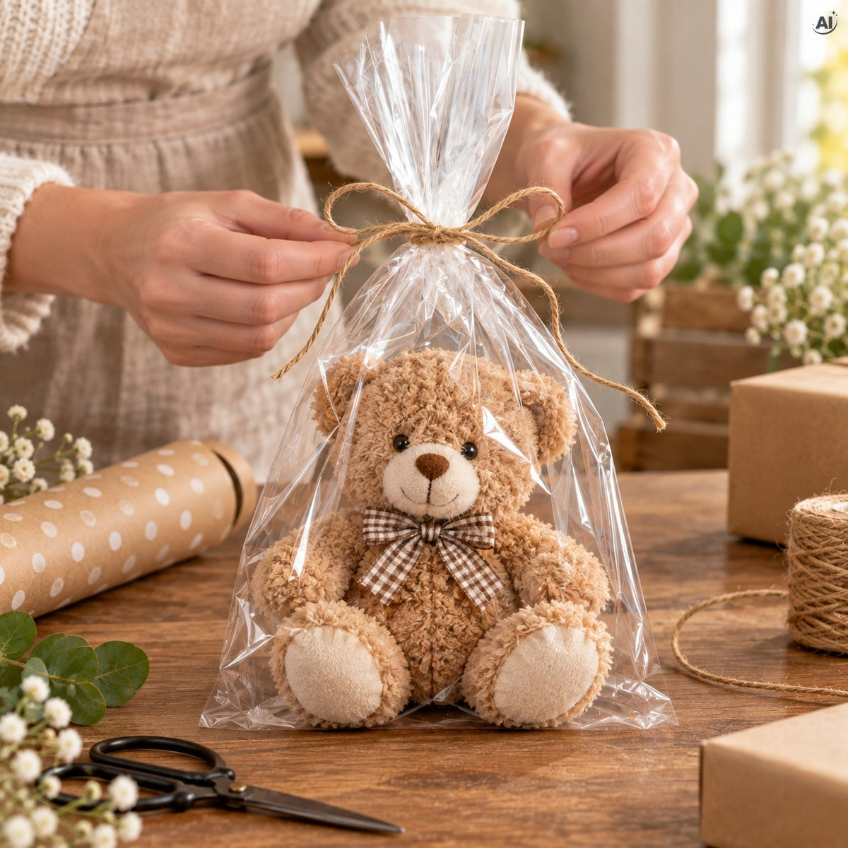 CELLOPHANE BAGS FOIL BAGS 20x30cm SET OF 100 PIECES FOR GIFT Packaging status original