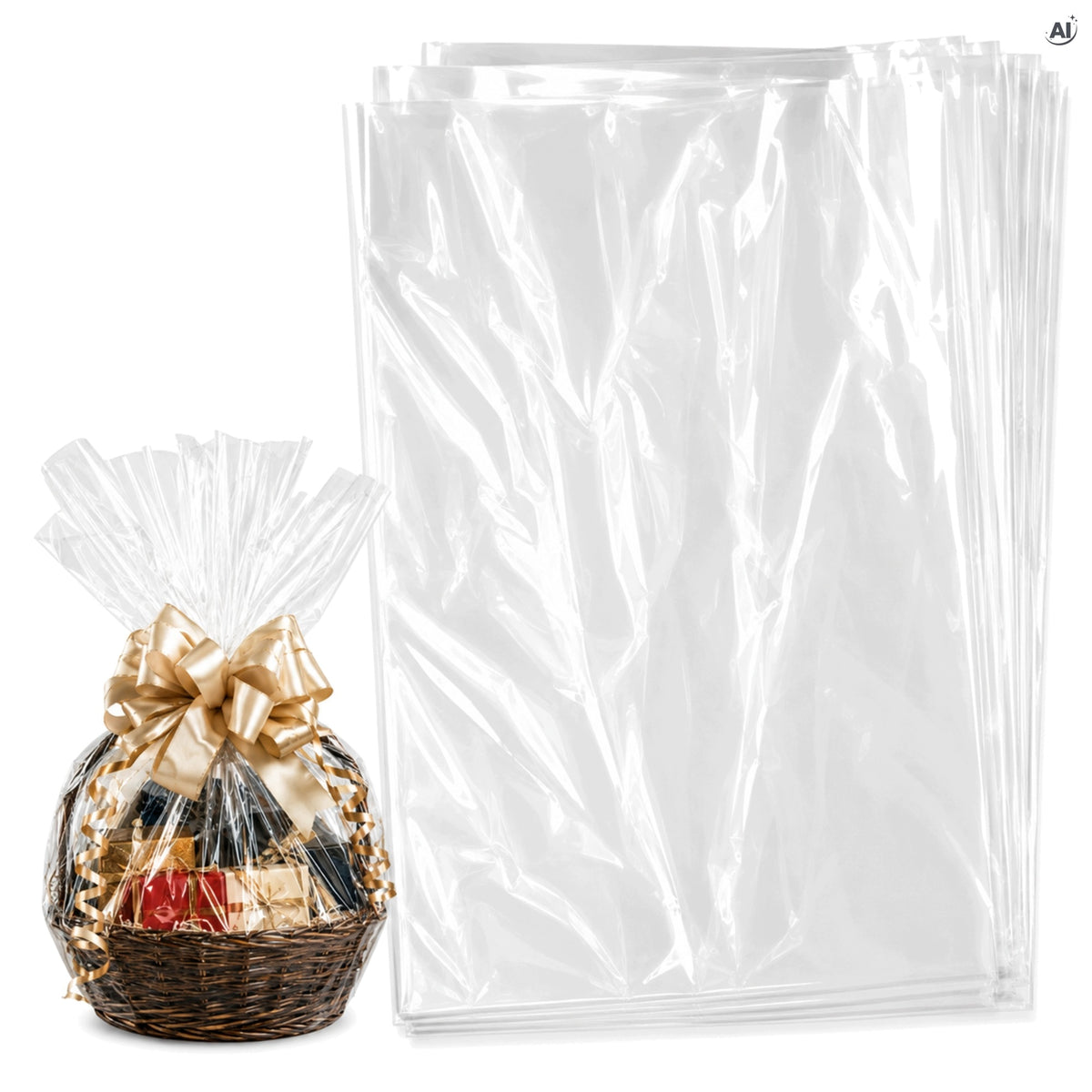 CELLOPHANE BAGS FOIL BAGS 76x100 cm FOR GIFT BASKETS CELLOPHANE